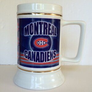 Montreal Canadiens NHL Team Beer Stein Mug Handle Ceramic White Logo